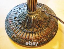 Miller Antique Arts & Crafts Handel Era New Stain Glass Leaded Shade Brass Lamp