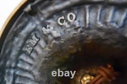 Miller Antique Arts & Crafts Handel Era New Stain Glass Leaded Shade Brass Lamp