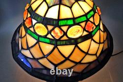 Miller Antique Arts & Crafts Handel Era New Stain Glass Leaded Shade Brass Lamp