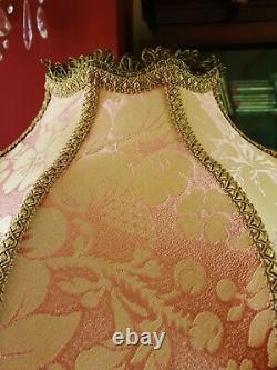 Mitford, Victorian Traditional Vintage Lampshade. Creamy Pink Brocade. 18