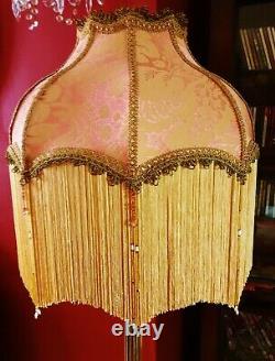 Mitford, Victorian Traditional Vintage Lampshade. Creamy Pink Brocade. 18