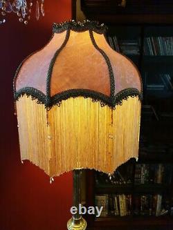 Mitford, Victorian Traditional Vintage Lampshade. Creamy Pink Brocade. 18