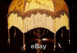 Mitford. Victorian Traditional Vintage Lampshade. Old Gold Silky Damask 14