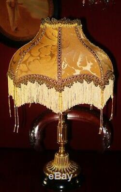 Mitford. Victorian Traditional Vintage Lampshade. Old Gold Silky Damask 14