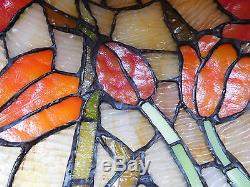 Mosaic Stained Glass 16 3/8 Tulips Lamp Shade, 300+ pcs, vintage Tiffany reprod