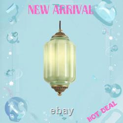 NEW Vintage Green Milk Glass Pendant Light Fixture Ceiling Lamp