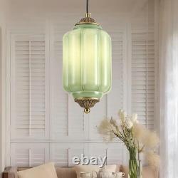 NEW Vintage Green Milk Glass Pendant Light Fixture Ceiling Lamp