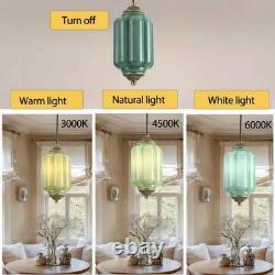NEW Vintage Green Milk Glass Pendant Light Fixture Ceiling Lamp
