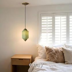 NEW Vintage Green Milk Glass Pendant Light Fixture Ceiling Lamp