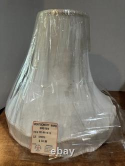 NOS Pair Of MCM Bell Lamp Shades W Scallop Accent 15 Tall