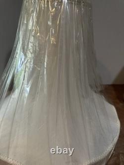 NOS Pair Of MCM Bell Lamp Shades W Scallop Accent 15 Tall