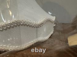 NOS Pair Of MCM Bell Lamp Shades W Scallop Accent 15 Tall