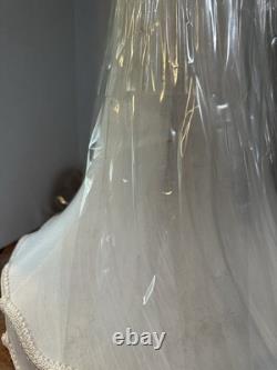 NOS Pair Of MCM Bell Lamp Shades W Scallop Accent 15 Tall