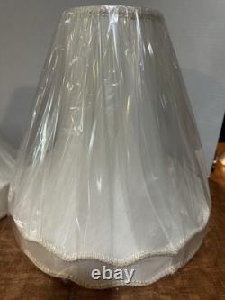 NOS Pair Of MCM Bell Lamp Shades W Scallop Accent 15 Tall