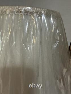 NOS Pair Of MCM Bell Lamp Shades W Scallop Accent 15 Tall