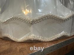 NOS Pair Of MCM Bell Lamp Shades W Scallop Accent 15 Tall