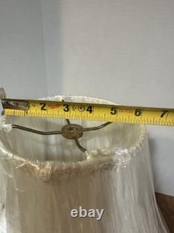 NOS Pair Of MCM Bell Lamp Shades W Scallop Accent 15 Tall