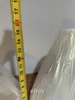 NOS Pair Of MCM Bell Lamp Shades W Scallop Accent 15 Tall