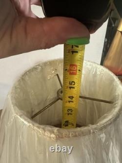 NOS Pair Of MCM Bell Lamp Shades W Scallop Accent 15 Tall