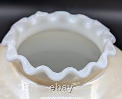 NOS! Vintage 10 Beige & White Open Ball Glass Shade Hand-Blown GWTW 4 Fitter