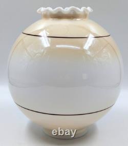 NOS! Vintage 10 Beige & White Open Ball Glass Shade Hand-Blown GWTW 4 Fitter