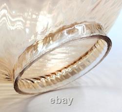 NOS! Vintage 10 Dia. Open Ball Floral Glass Shade, Clear Brown Glass, 4 Fitter
