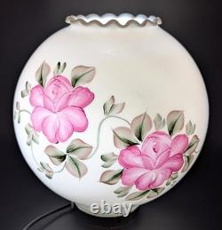 NOS! Vintage 10 Opal Bone Open Ball Glass Shade Hand Painted GWTW 4 Fitter
