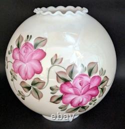 NOS! Vintage 10 Opal Bone Open Ball Glass Shade Hand Painted GWTW 4 Fitter