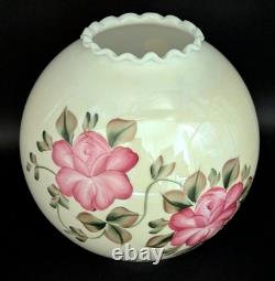 NOS! Vintage 10 Opal Bone Open Ball Glass Shade Hand Painted GWTW 4 Fitter