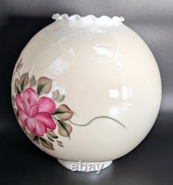 NOS! Vintage 10 Opal Bone Open Ball Glass Shade Hand Painted GWTW 4 Fitter