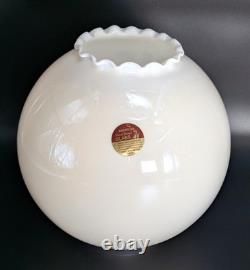 NOS! Vintage 10 Opal Bone Open Ball Glass Shade Hand Painted GWTW 4 Fitter