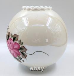 NOS! Vintage 10 Opal Bone Open Ball Glass Shade Hand Painted GWTW 4 Fitter
