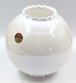 NOS! Vintage 10 Opal Bone Open Ball Glass Shade Hand Painted GWTW 4 Fitter