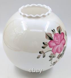 NOS! Vintage 10 Opal Bone Open Ball Glass Shade Hand Painted GWTW 4 Fitter