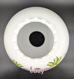 NOS! Vintage 10 Open Ball Glass Lamp Shade Hand Painted Floral GWTW 4 Fitter