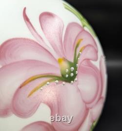 NOS! Vintage 10 Open Ball Glass Lamp Shade Hand Painted Floral GWTW 4 Fitter