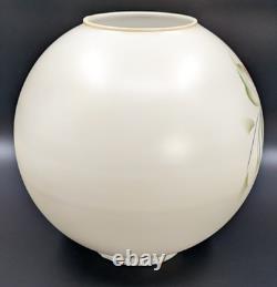 NOS! Vintage 10 Open Ball Glass Lamp Shade Hand Painted Roses GWTW 4 Fitter