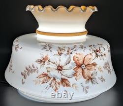 NOS! Vintage 12 Dia. White Milk Glass Hurricane Parlor Lamp Shade 9-3/4 Fitter