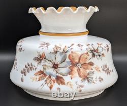 NOS! Vintage 12 Dia. White Milk Glass Hurricane Parlor Lamp Shade 9-3/4 Fitter