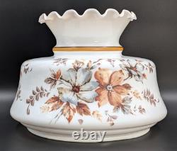 NOS! Vintage 12 Dia. White Milk Glass Hurricane Parlor Lamp Shade 9-3/4 Fitter