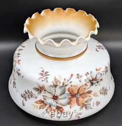 NOS! Vintage 12 Dia. White Milk Glass Hurricane Parlor Lamp Shade 9-3/4 Fitter