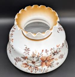 NOS! Vintage 12 Dia. White Milk Glass Hurricane Parlor Lamp Shade 9-3/4 Fitter