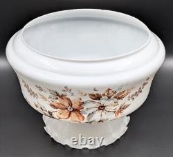 NOS! Vintage 12 Dia. White Milk Glass Hurricane Parlor Lamp Shade 9-3/4 Fitter