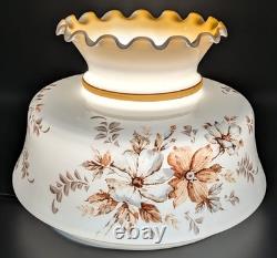 NOS! Vintage 12 Dia. White Milk Glass Hurricane Parlor Lamp Shade 9-3/4 Fitter