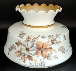 NOS! Vintage 12 Dia. White Milk Glass Hurricane Parlor Lamp Shade 9-3/4 Fitter