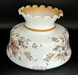 NOS! Vintage 12 Dia. White Milk Glass Hurricane Parlor Lamp Shade 9-3/4 Fitter