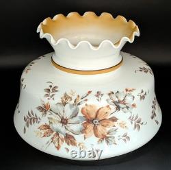 NOS! Vintage 12 Dia. White Milk Glass Hurricane Parlor Lamp Shade 9-3/4 Fitter