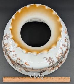 NOS! Vintage 12 Dia. White Milk Glass Hurricane Parlor Lamp Shade 9-3/4 Fitter