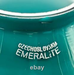 NOS! Vintage 9-1/2 Dia.'Emeralite' Green Cased Dome Glass Shade, 2-1/4 Fitter