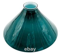 NOS! Vintage 9-1/2 Dia.'Emeralite' Green Cased Dome Glass Shade, 2-1/4 Fitter